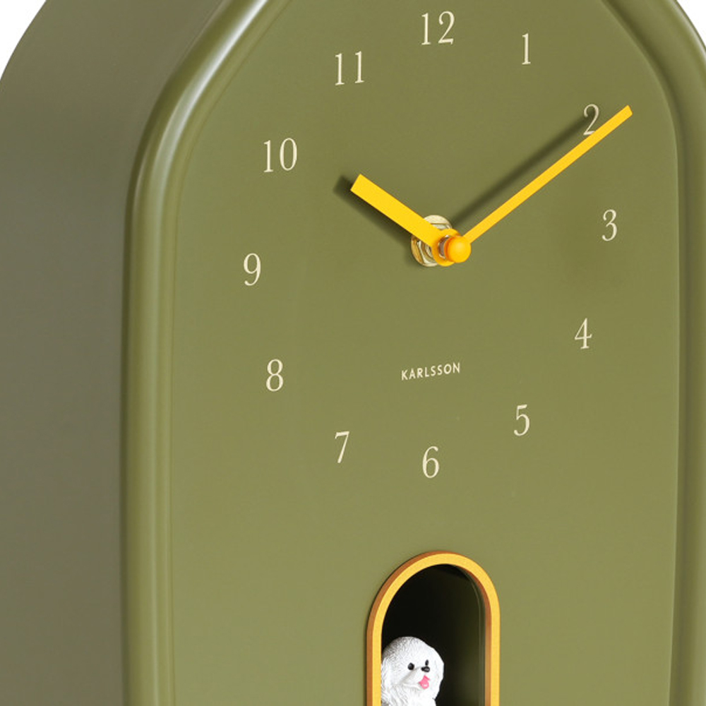 WALL CLOCK MODERN DOGGY LUXURY GREEN 20X7.5X29.1CM - Image 3