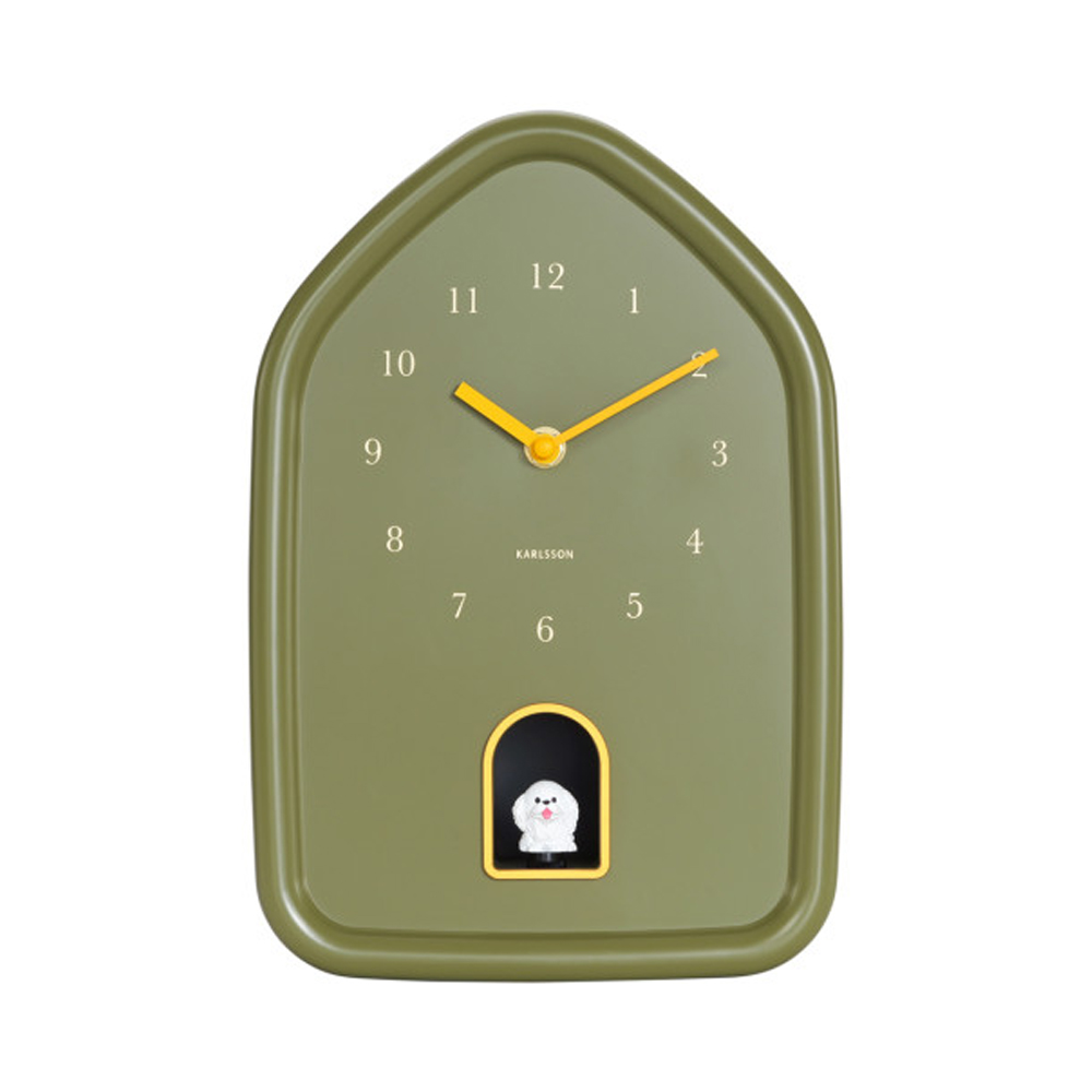 WALL CLOCK MODERN DOGGY LUXURY GREEN 20X7.5X29.1CM