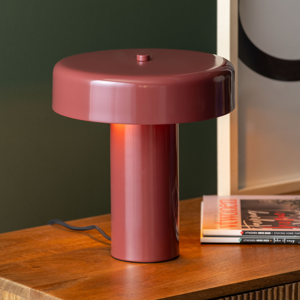TABLE LAMP RIQUEZA PALO BURGUNDY RED 24X26CM - Image 2
