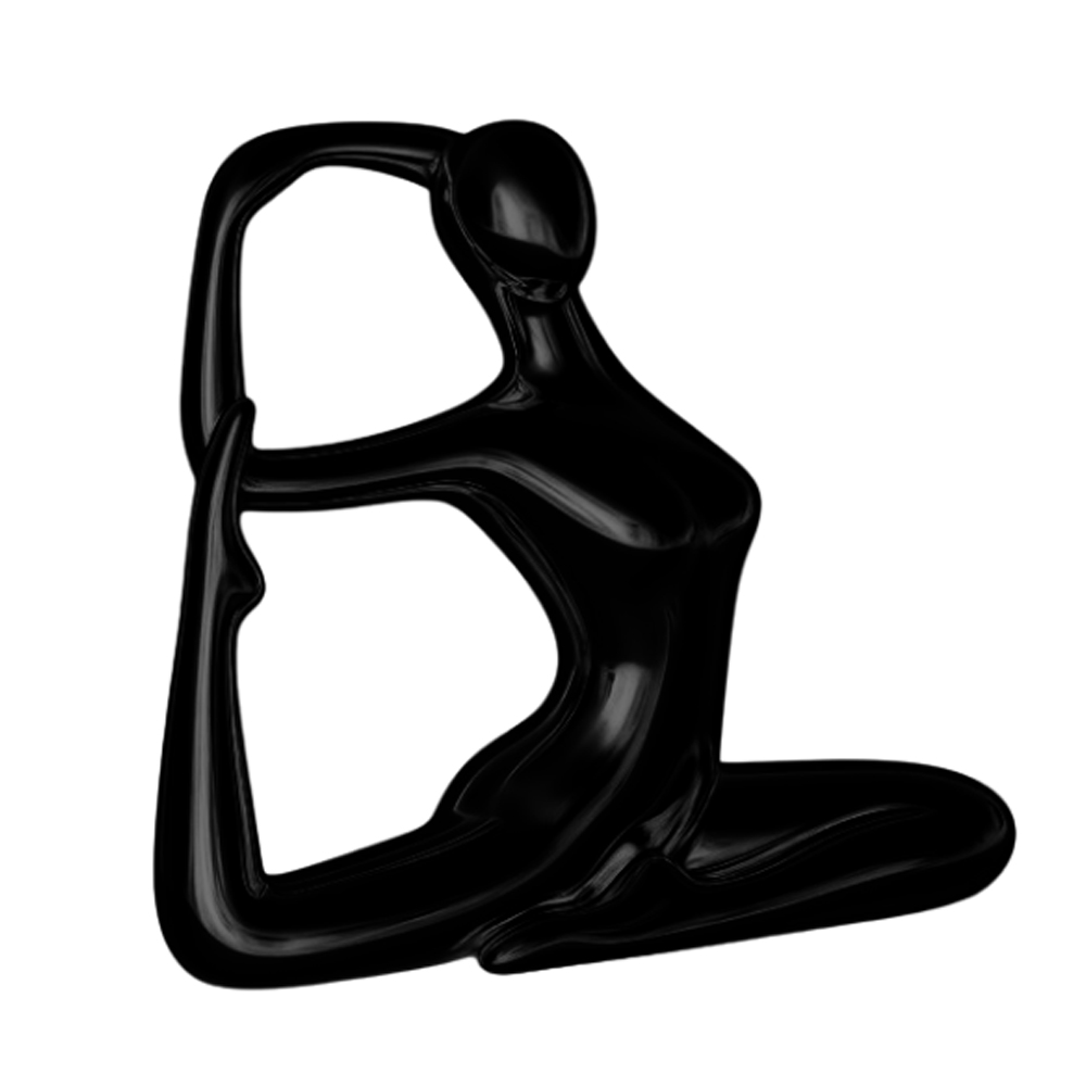 STATUE YOGA BOW BLACK 20X6X19CM