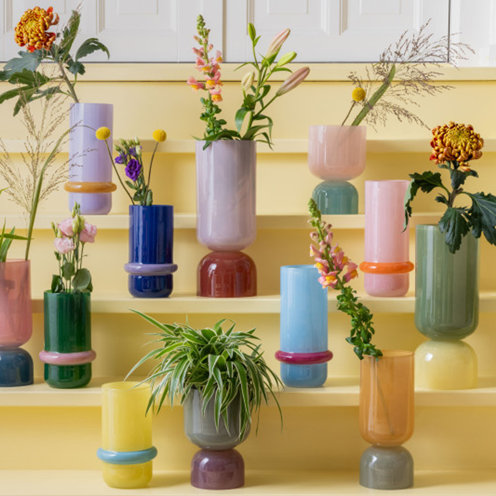 VASE VARIADO COLORES LARGE JUNGLE GREEN WITH SOFT YELLOW 15X37CM - Image 2