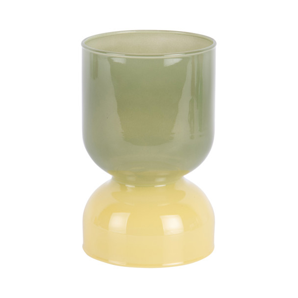 CANDLE HOLDER VARIADO COLORES JUNGLE GREEN WITH SOFT YELLOW