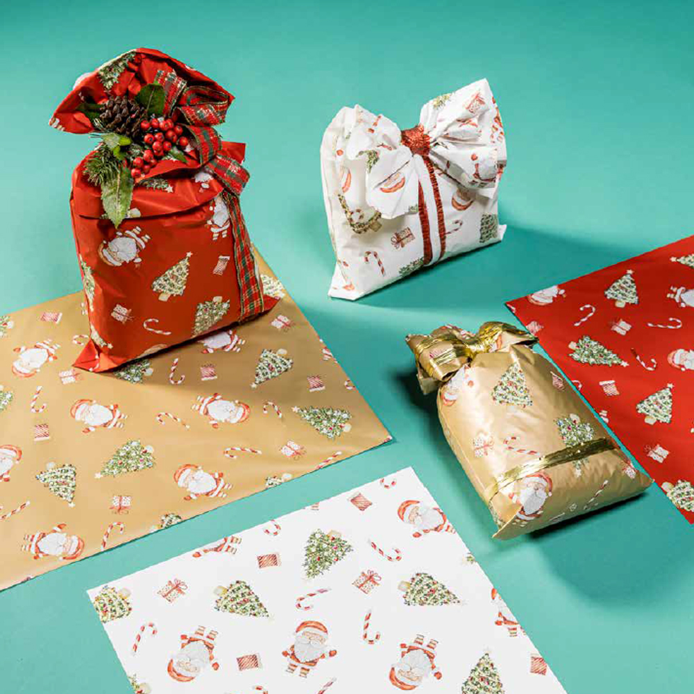 PEARLISED BAGS BABBO NATALE WHITE 25X40CM 50PCS - Image 2