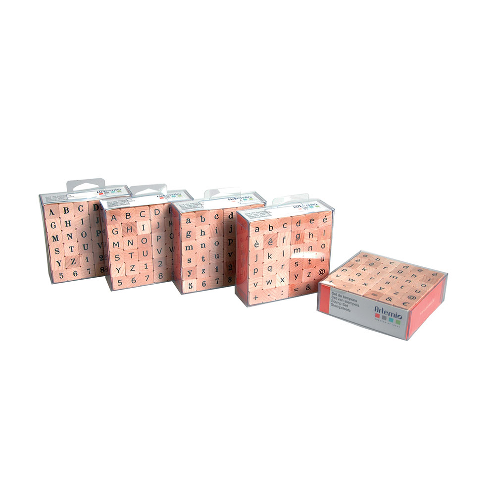SET OF 36 STAMP ALPHABET SMALL 1.5X1.5CM