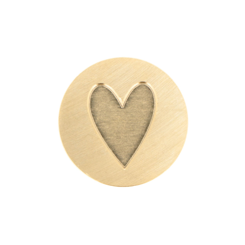 STAMP BRASS HEART 2.5CM