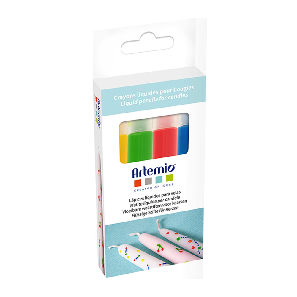 PENCILS FOR CANDLES LIQUID MULTICOLOR 11.7X1.5CM 4PCS - Image 2