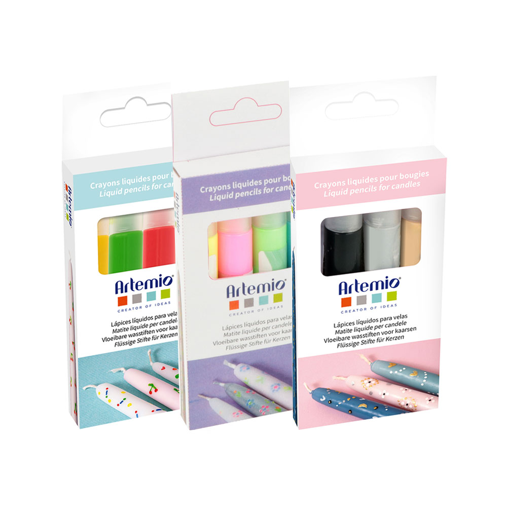 PENCILS FOR CANDLES LIQUID MULTICOLOR 11.7X1.5CM 4PCS