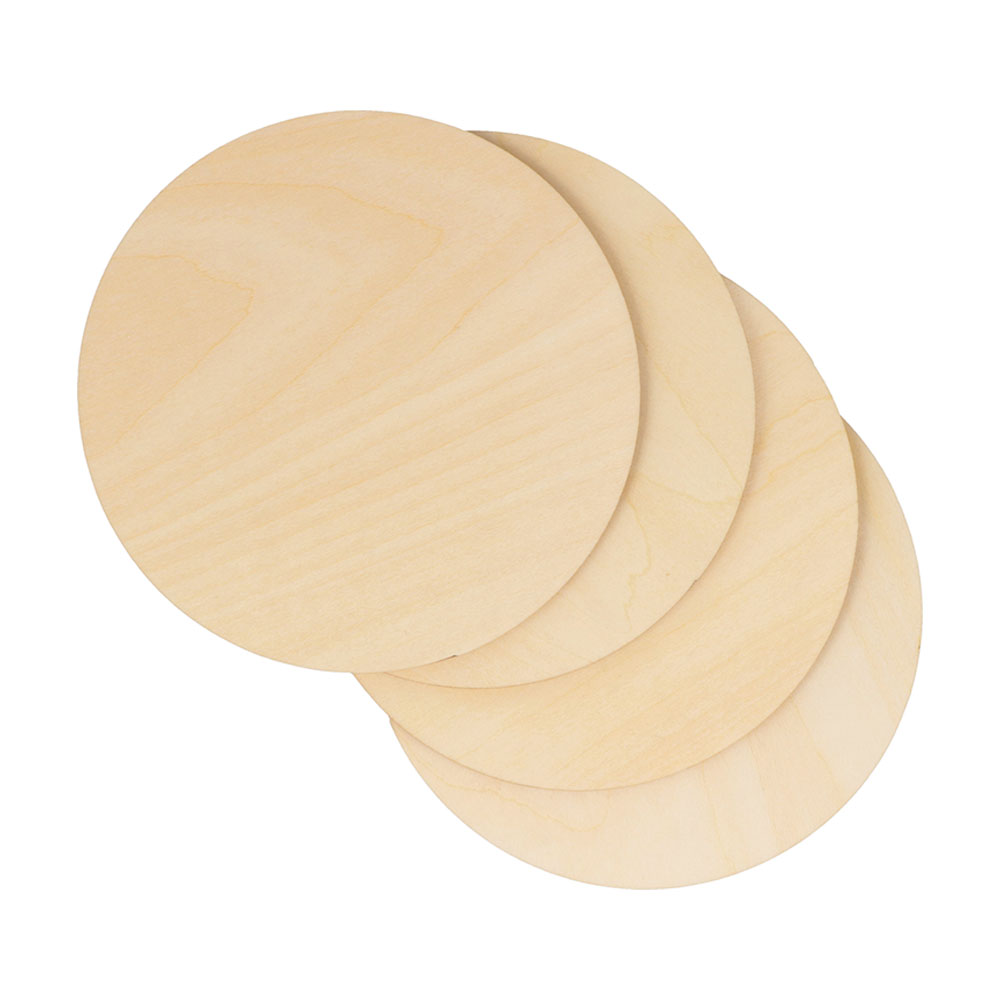 WOODEN COASTERS ROUND 10X0.3CM 4PCS
