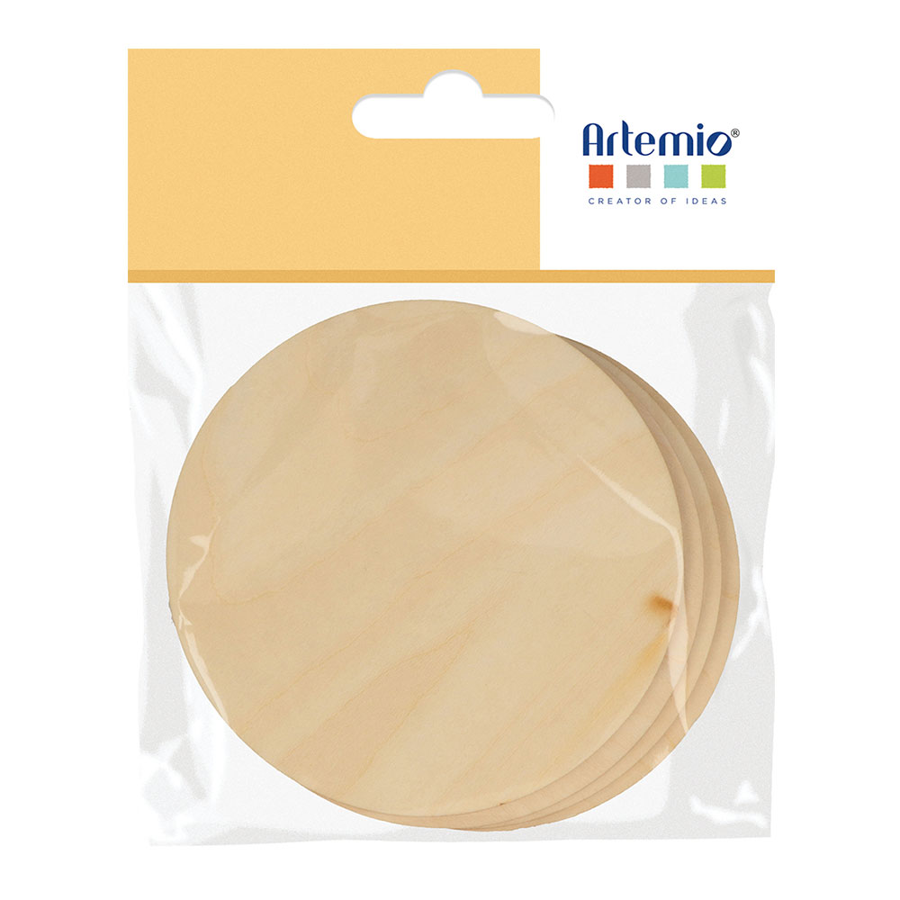 WOODEN COASTERS ROUND 10X0.3CM 4PCS - Image 3