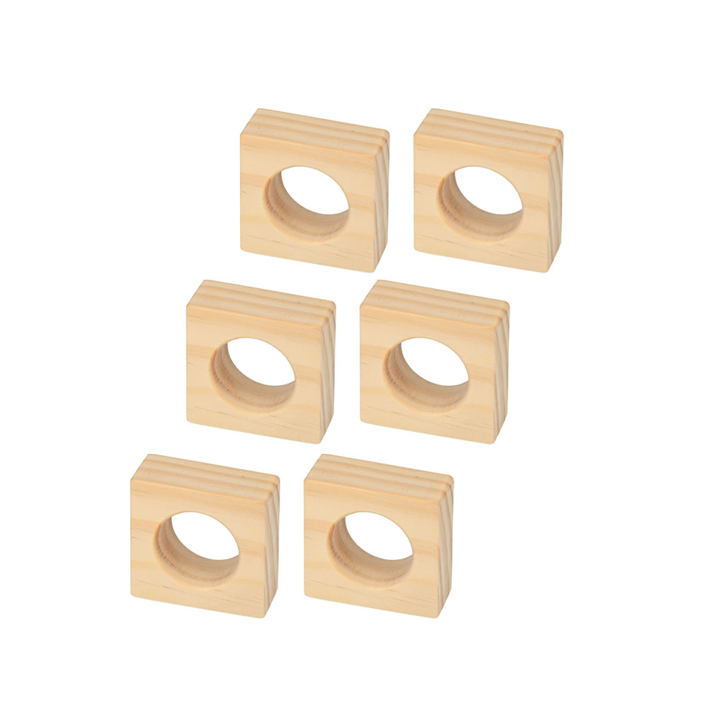 WOODEN NAPKIN HOLDER SQUARE 5X5X2CM 6PCS