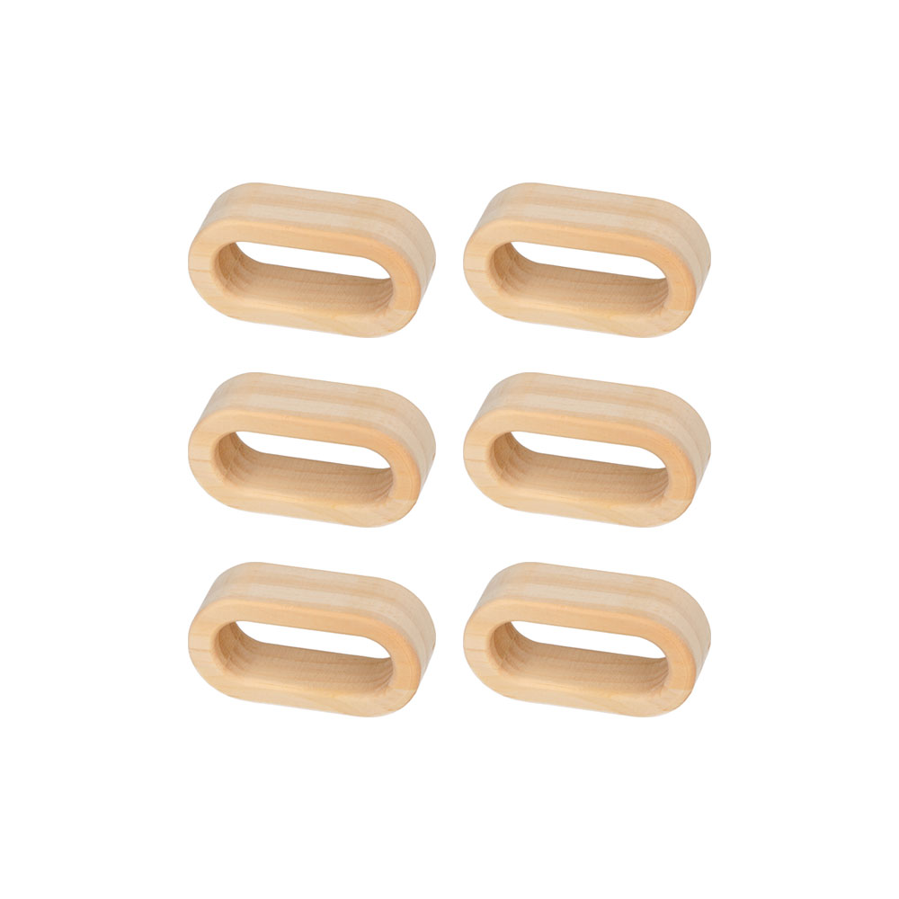 WOODEN NAPKIN HOLDER OVAL 3X6XH2CM 6PCS