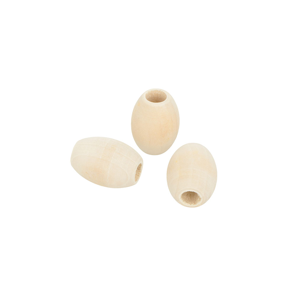 WOOD PEARLS OVAL 3X2.2X0.9CM 3PCS