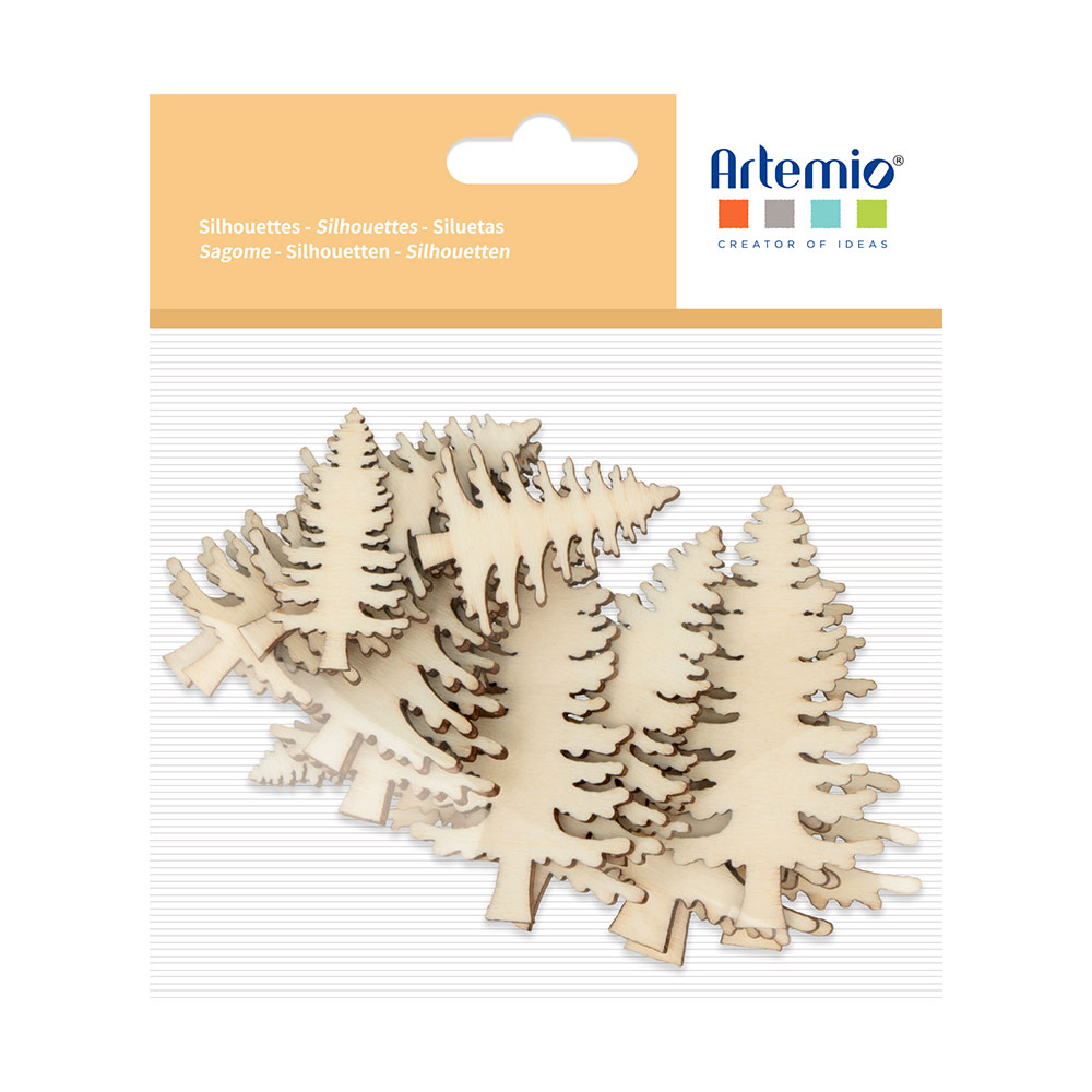 WOODEN SILHOUETTES CHRISTMAS TREE 3/4/5CMX1MM 18PCS - Image 3