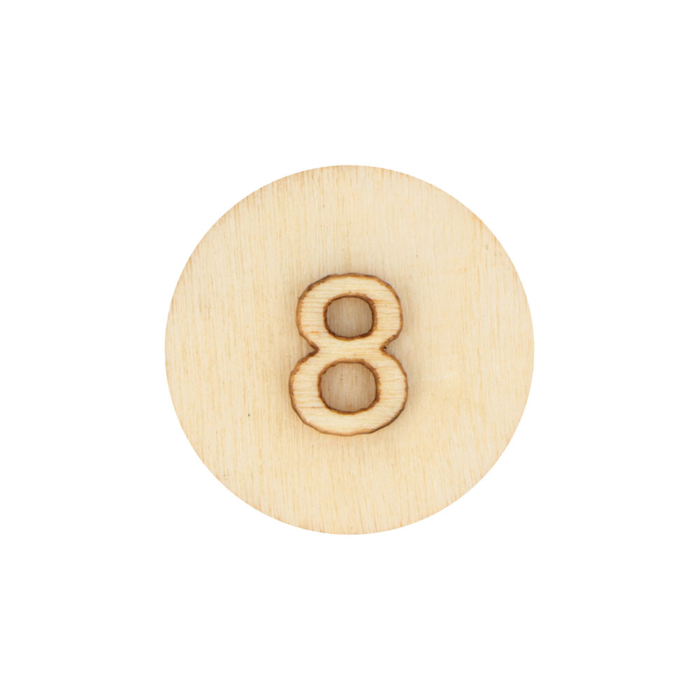 WOODEN NUMBERS AND CIRCLES 1.5/D2.5XH0.2CM 50PCS - Image 7