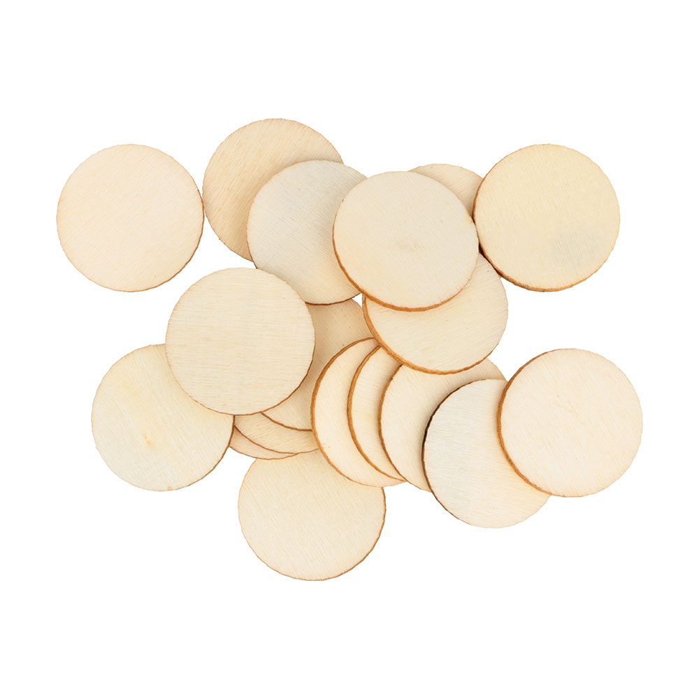 WOODEN NUMBERS AND CIRCLES 1.5/D2.5XH0.2CM 50PCS - Image 2