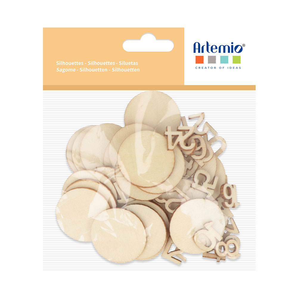 WOODEN NUMBERS AND CIRCLES 1.5/D2.5XH0.2CM 50PCS - Image 8