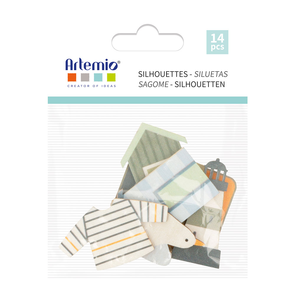 SILHOUETTES VARIUS HIGH TIDE COLORFUL WOODEN 6PCS - Image 2
