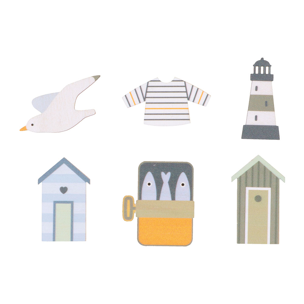 SILHOUETTES VARIUS HIGH TIDE COLORFUL WOODEN 6PCS