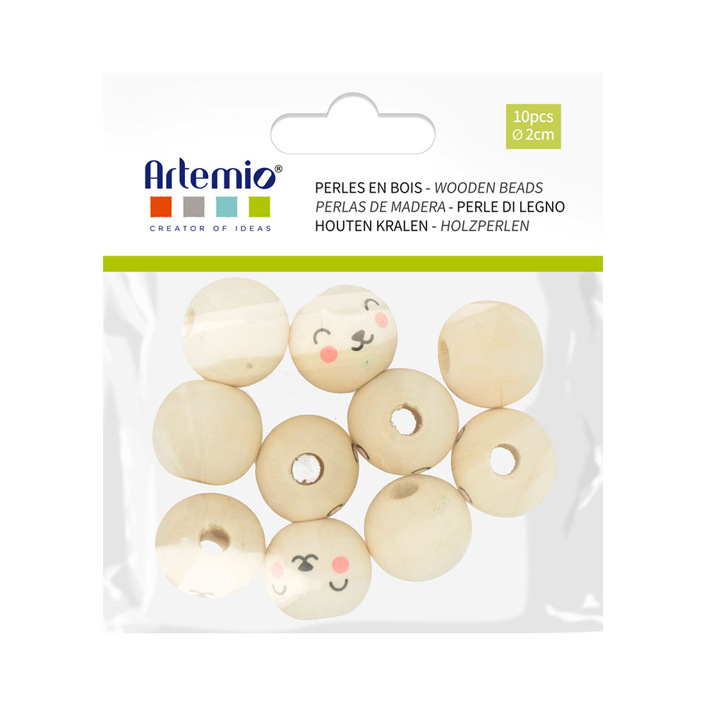 WOODEN BEADS RABBIT FACE 2CMX5MM 10PCS - Image 2