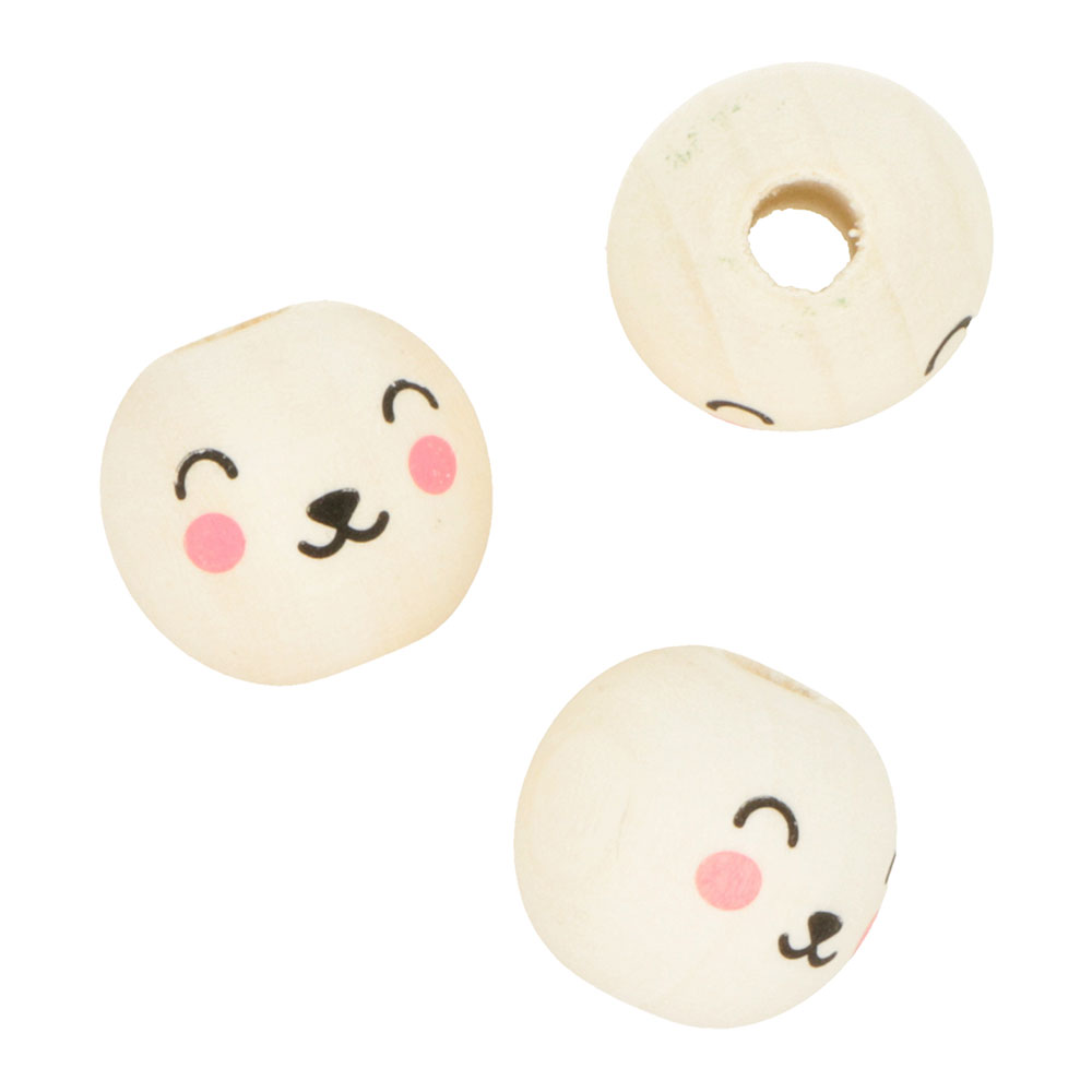 WOODEN BEADS RABBIT FACE 2CMX5MM 10PCS