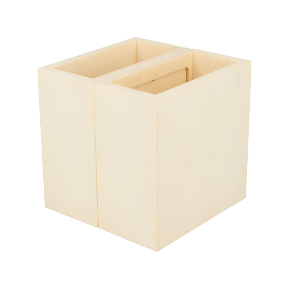 PENCIL BOX WOODEN FRAME 10X10X10CM