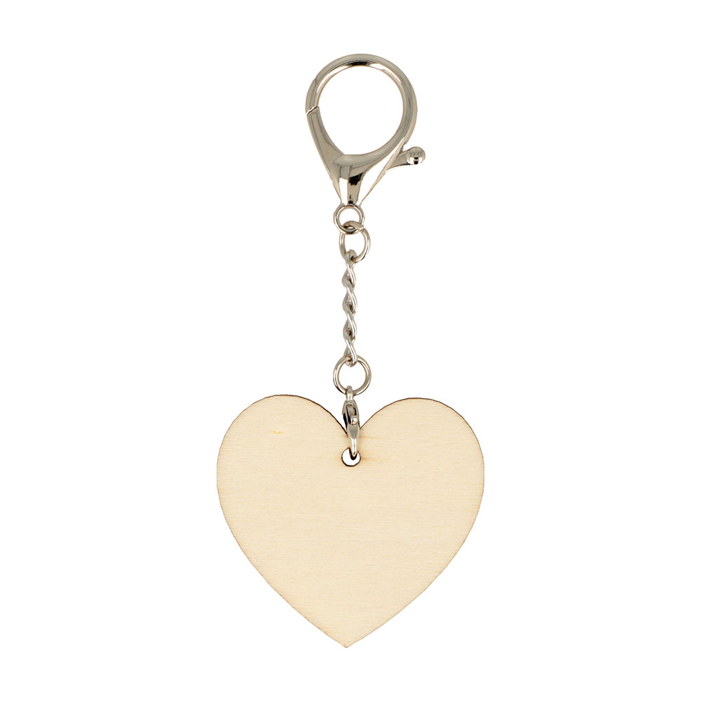 KEYRINGS HEART WOODEN 5X5X0.5CM 3PCS