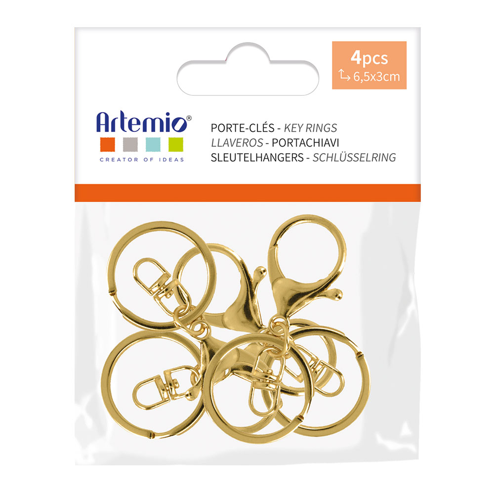 KEYHOLDERS WITH A METAL RING 6.5X3CM 4PCS - Image 2