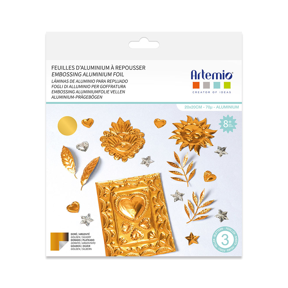 EMBOSSING ALUMINIUM FOIL 20X20CM 3PCS - Image 2