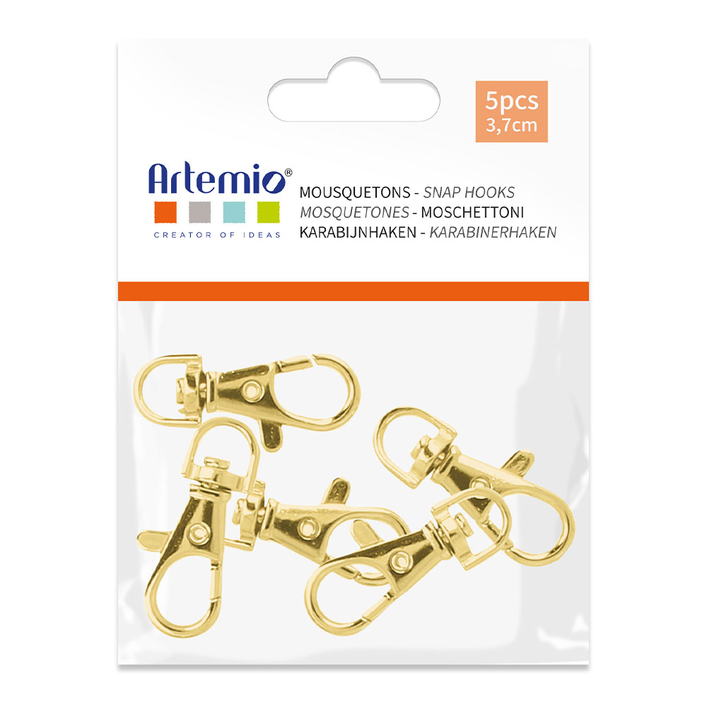 SNAP HOOK GOLD 3.7CM 5PCS - Image 2