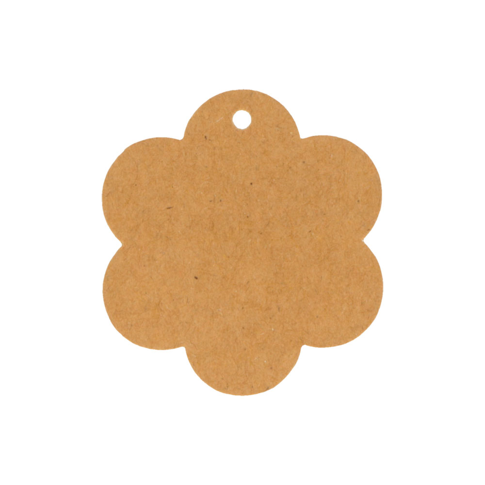 LABELS KRAFT FLOWER 5X4.6CM 50PCS