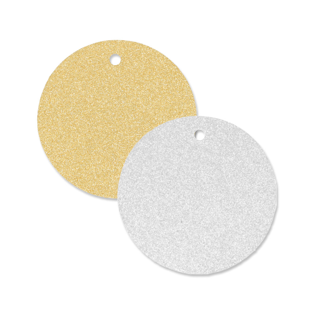LABELS KRAFT ROUND GLITTER 4.5CM 30PCS