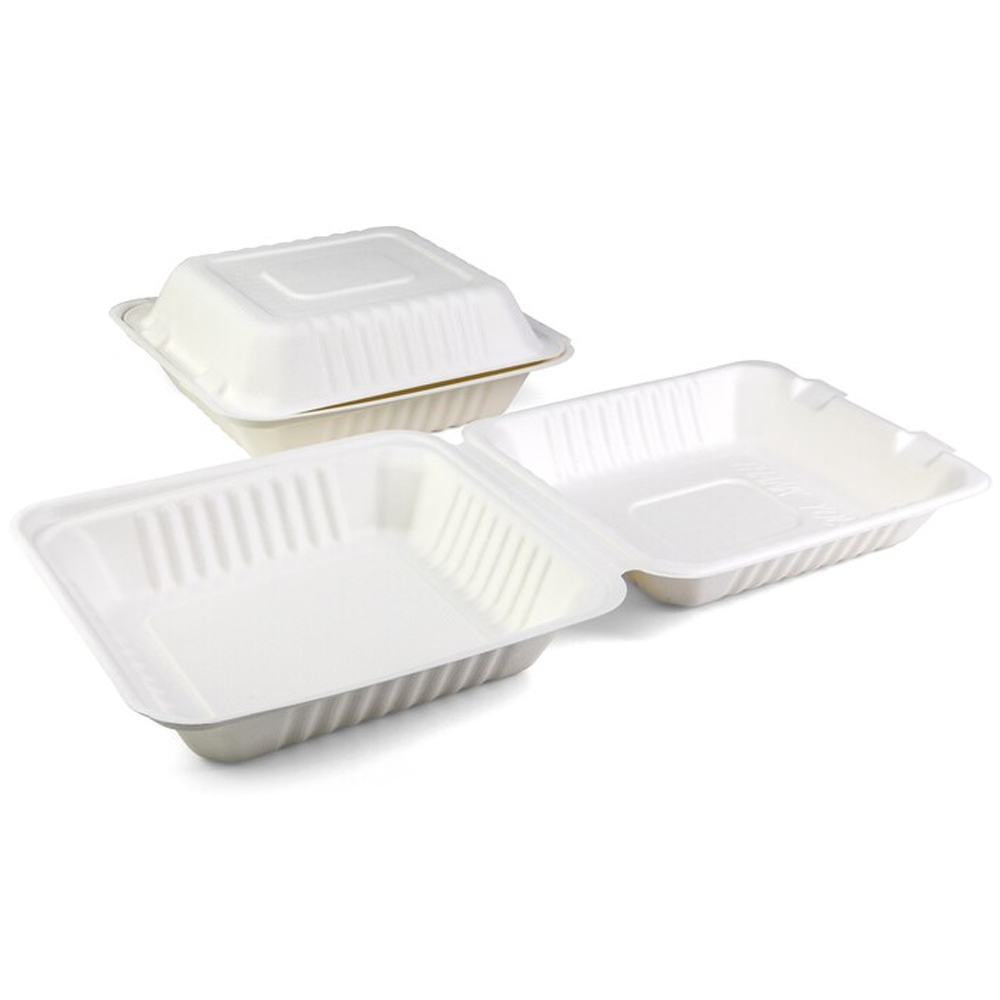 SENZA SUGARCANE FOOD CONTAINER SQUARE 1-COMP. 230X230X80MM 40PCS