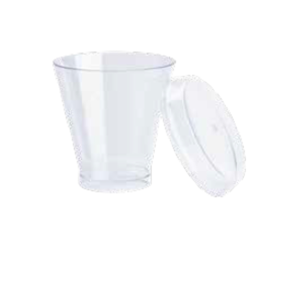 GLASS CLEAR WITH FLAT LID 250CC FARDI