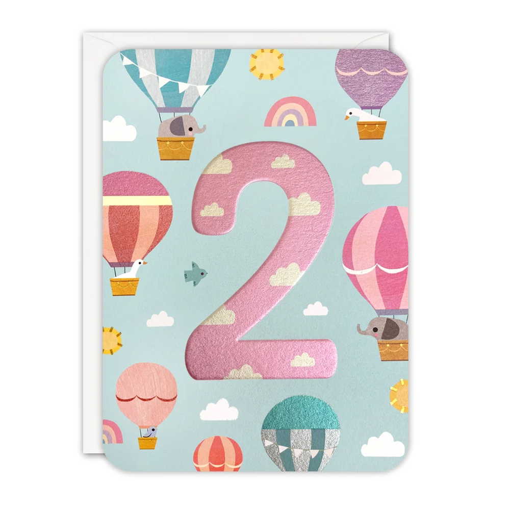 AGE 2 BALLOONS SPROUTS CARD