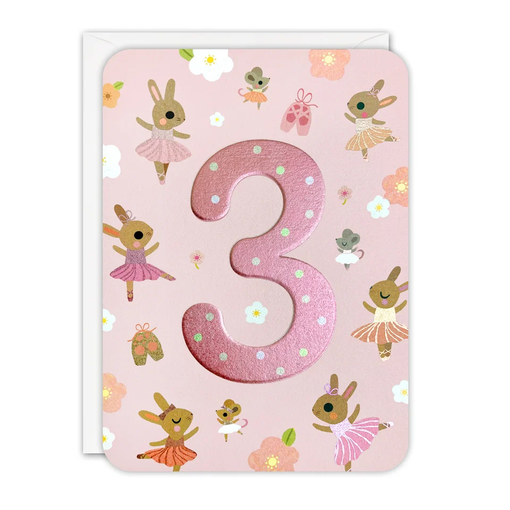 AGE 3 BALLET BUNNIES SPROUTS CARD