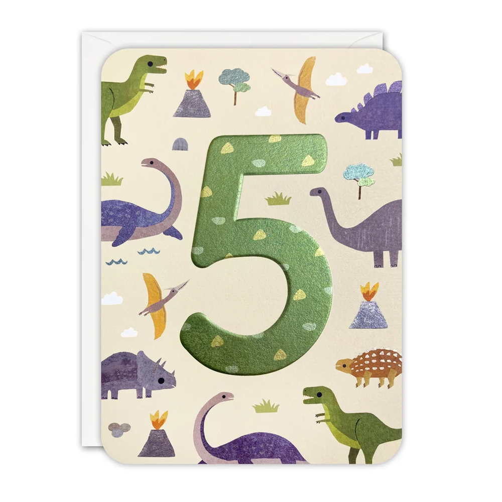 AGE 5 DINOSAURS SPROUTS CARD
