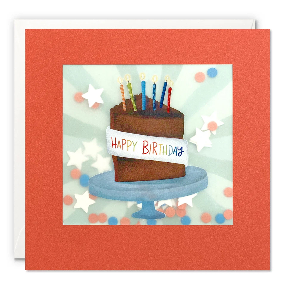BIRTHDAY CHOCOLATE CAKE PAPER SHAKIES CARD