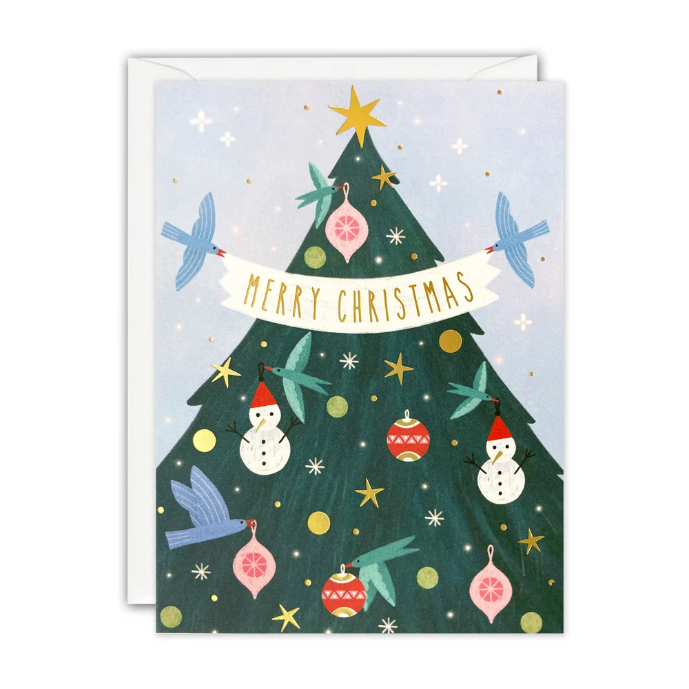 TREE WITH BIRDS CHRISTMAS MINNOWS CARD