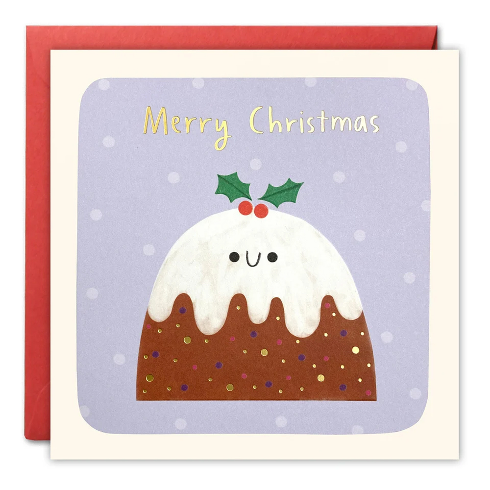 HAPPY PUDDING CHRISTMAS SQUARE PEG CARD