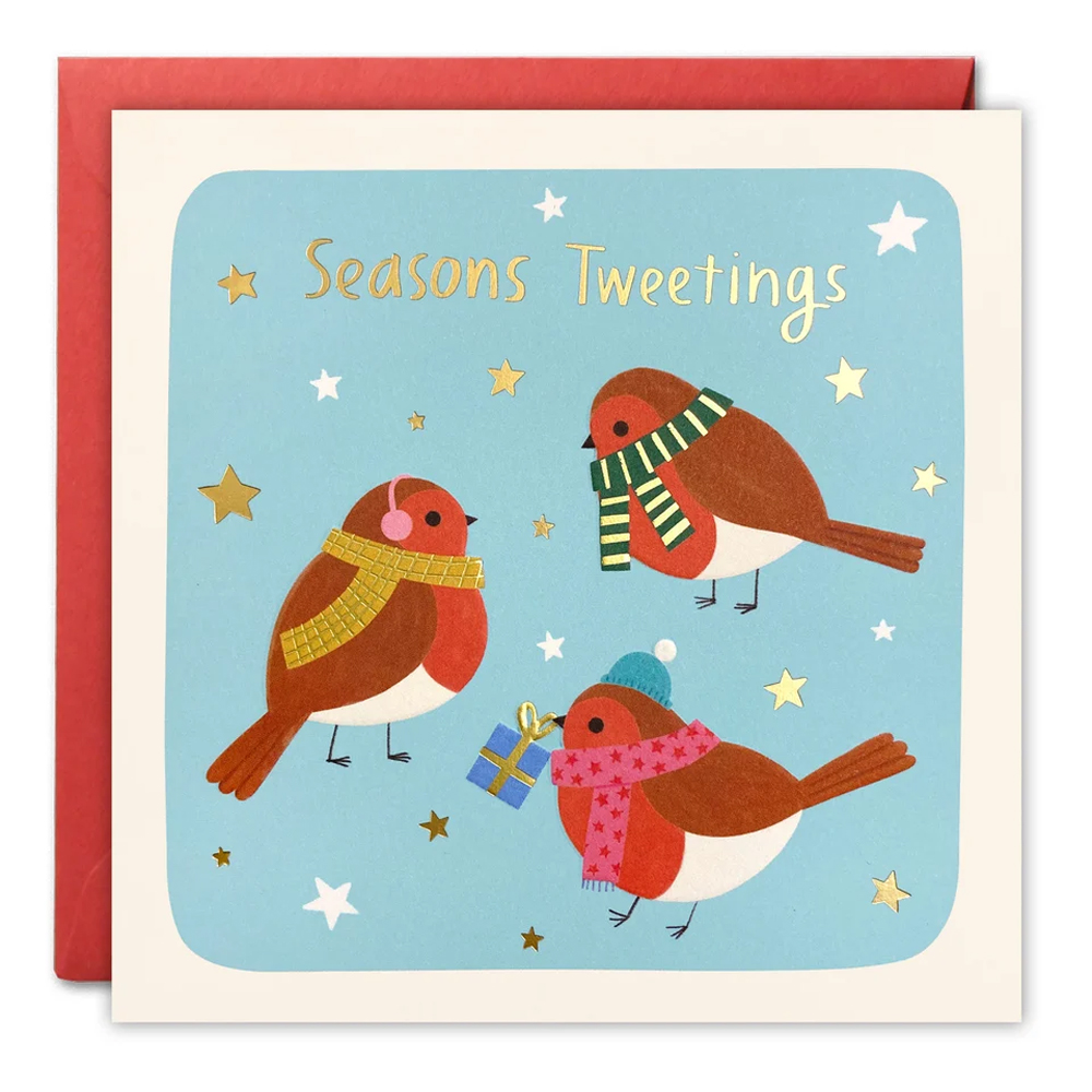 SEASONS TWEETINGS CHRISTMAS SQUARE PEG CARD