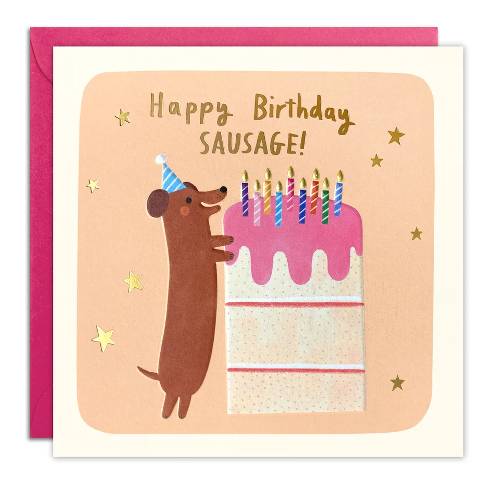 HAPPY BIRTHDAY SAUSAGE SQUARE PEG CARD