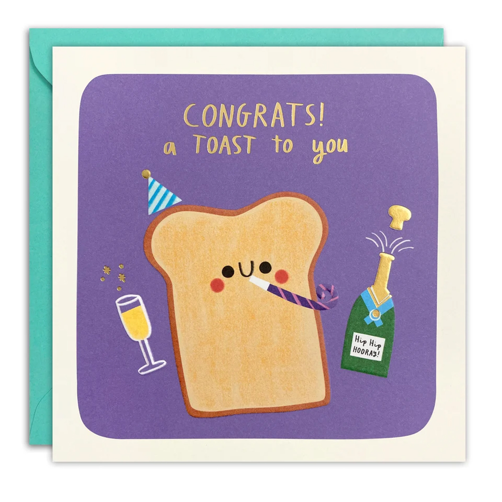 TOAST TO YOU CONGRATULATIONS SQUARE PEG CARD