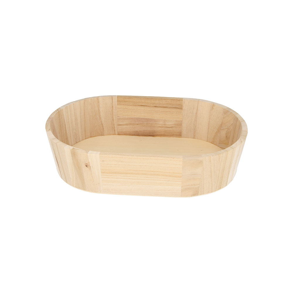 WOODEN BASKET OVAL 7X30X19CM