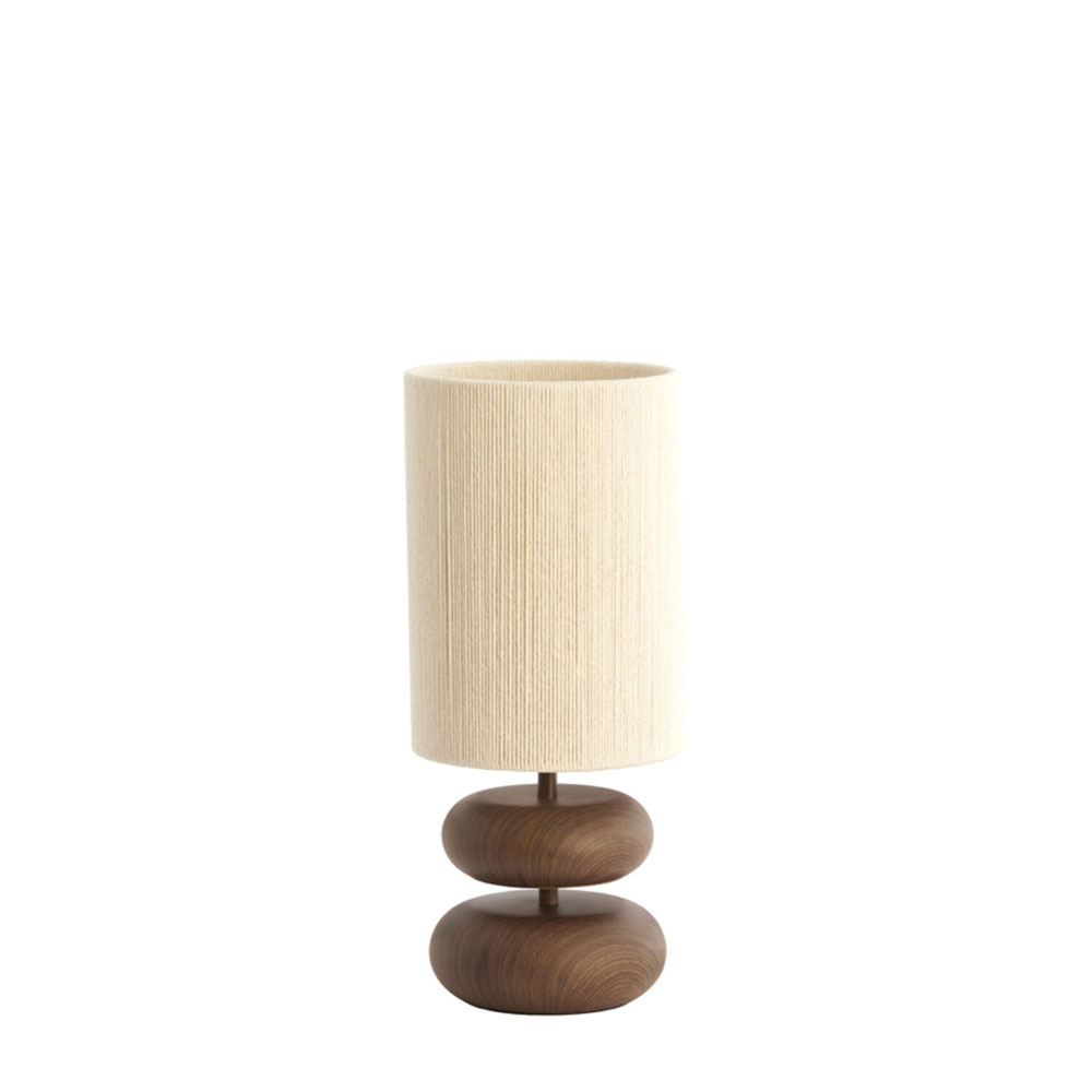 TABLE LAMP DANIALO WOOD PRINT D BROWN+ROPE CREAM 22X50.5CM