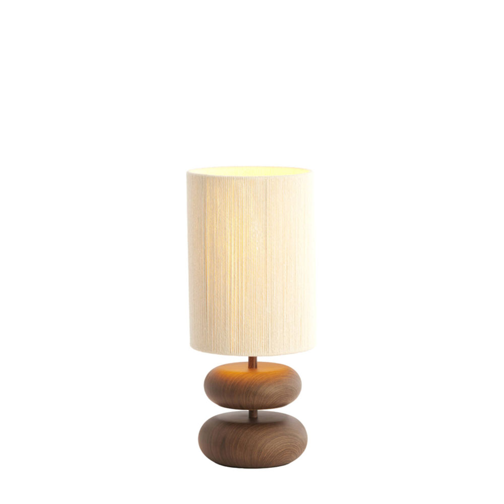 TABLE LAMP DANIALO WOOD PRINT D BROWN+ROPE CREAM 22X50.5CM - Image 2