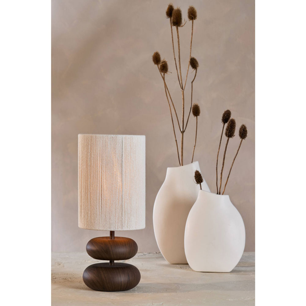 TABLE LAMP DANIALO WOOD PRINT D BROWN+ROPE CREAM 22X50.5CM - Image 7