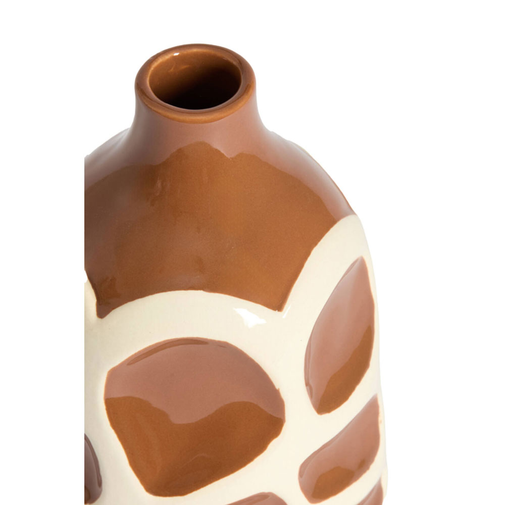 VASE DECO SINICE BROWN+CREAM 15X24CM - Image 2