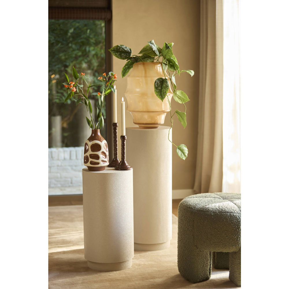 VASE DECO SINICE BROWN+CREAM 15X24CM - Image 4
