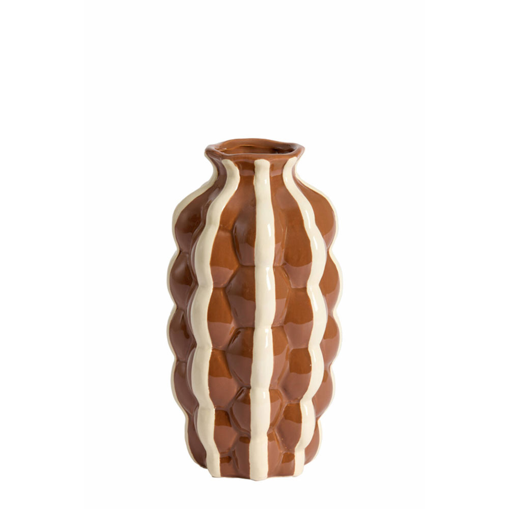 VASE DECO ZENELI BROWN+CREAM 15X28CM