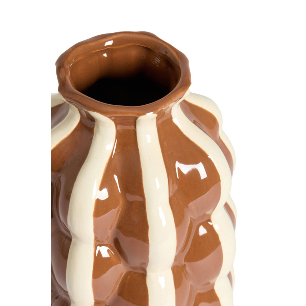 VASE DECO ZENELI BROWN+CREAM 15X28CM - Image 2